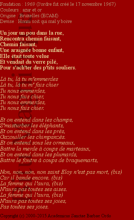 Confrérie des Dignitaires de l'Ordre de saint Eloy