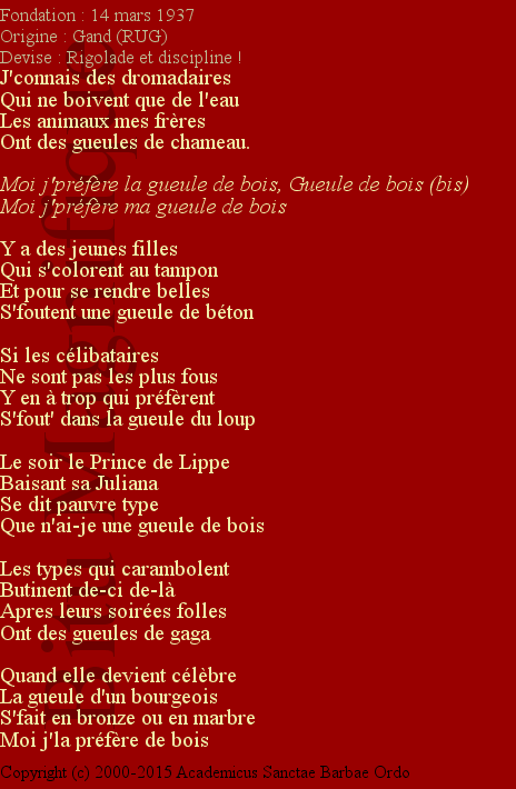 Ordre des compagnons purs des Gueule de Bois