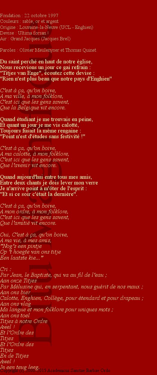 Ordre des Titjes