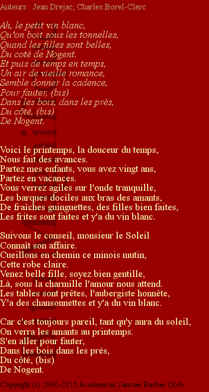 Ah! Le petit vin blanc