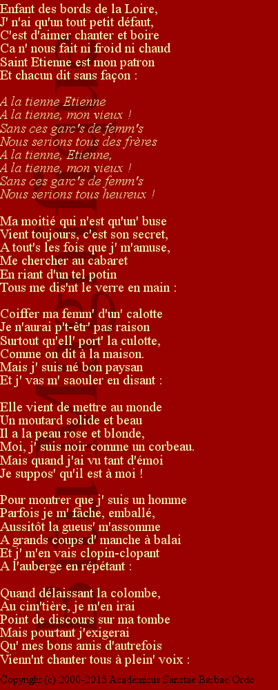 A la tienne, Etienne