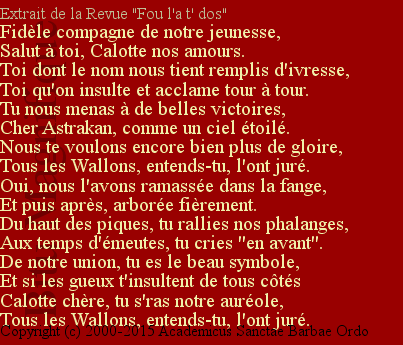 Chant de la Calotte