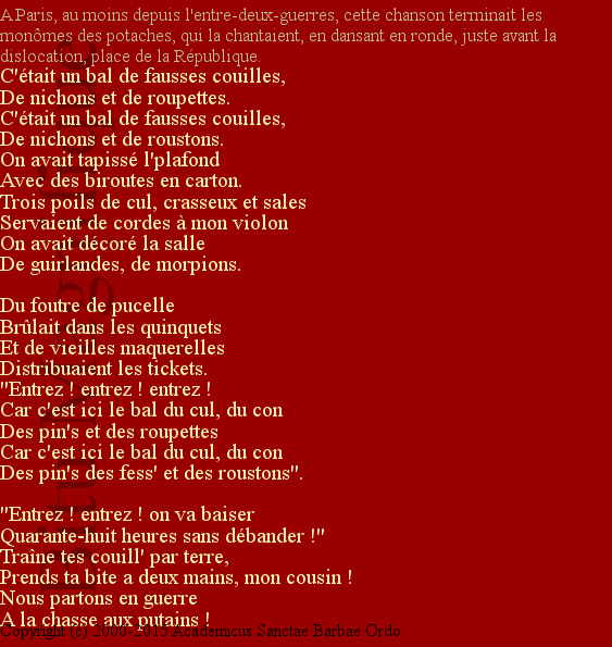Le bal de fausses couilles