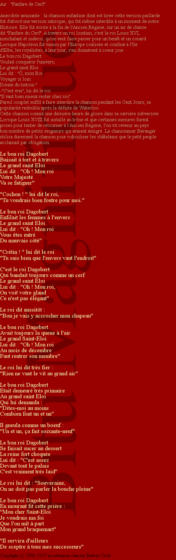 Le bon roi Dagobert