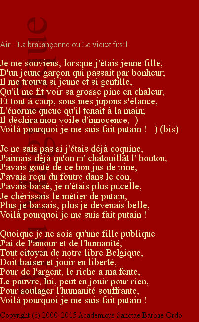 La brabançonne d'une putain