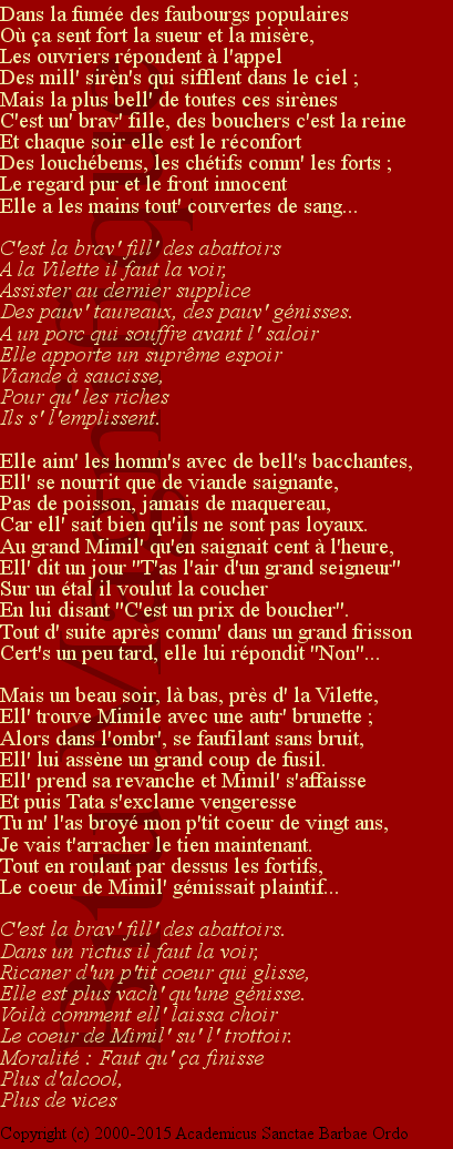 La brave fille des abattoirs