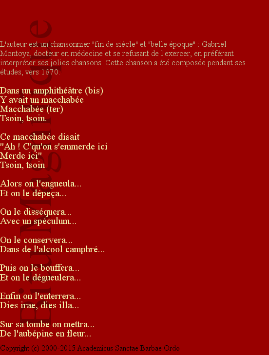 La chanson du Maccha