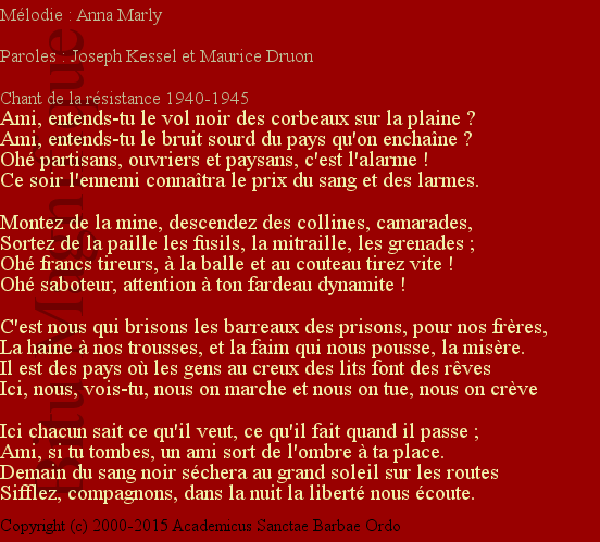 Le chant des partisans