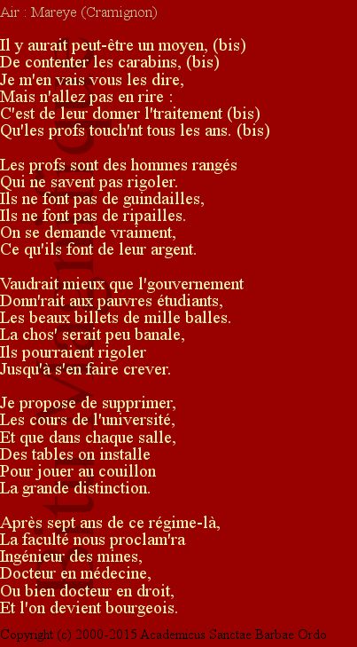 Chant de vadrouille