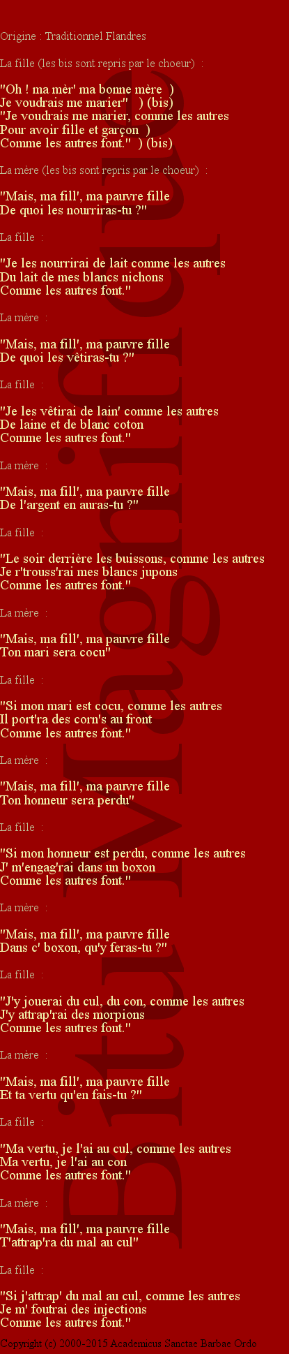 Comme les autres font