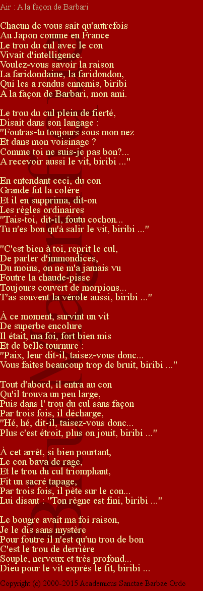 La dispute du cul et du con