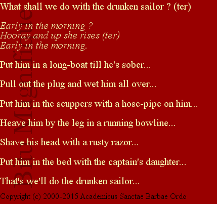 The drunken sailor