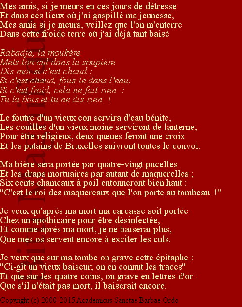 L'enterrement du roi des maquereaux