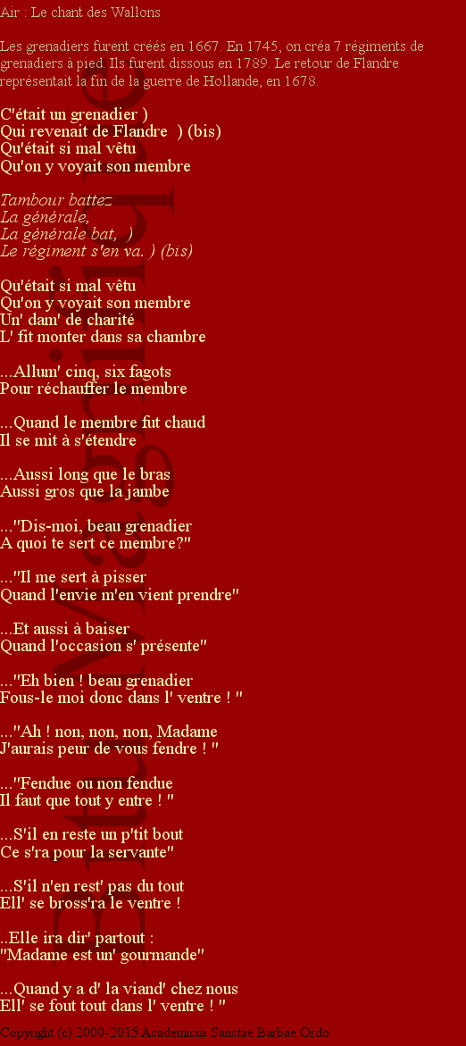 Le grenadier de Flandre