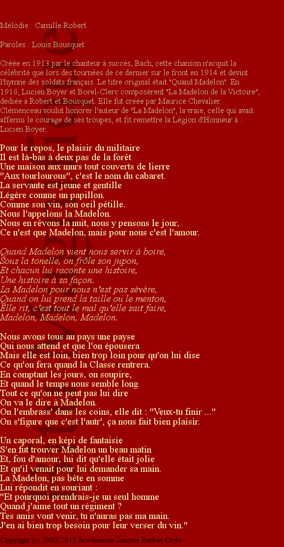 La Madelon