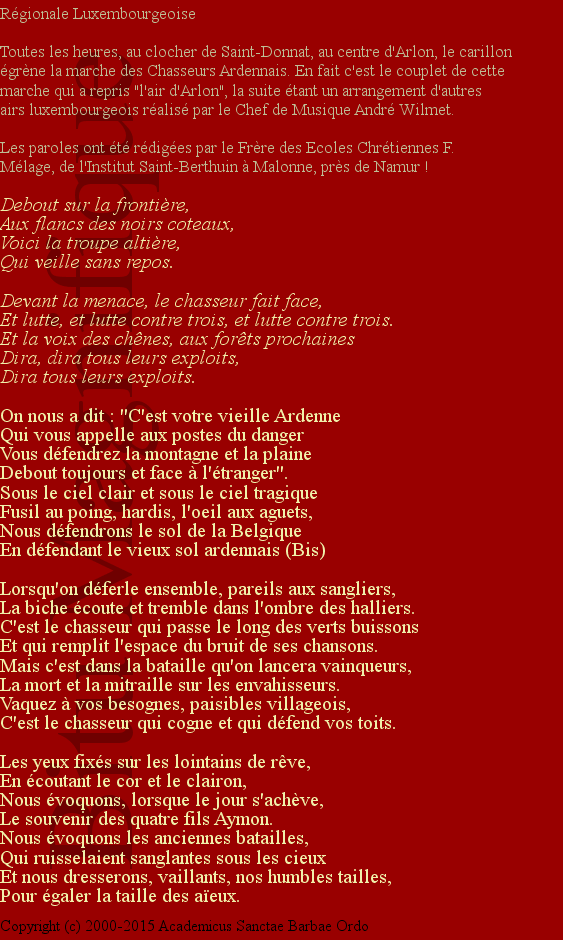 La marche des chasseurs ardennais