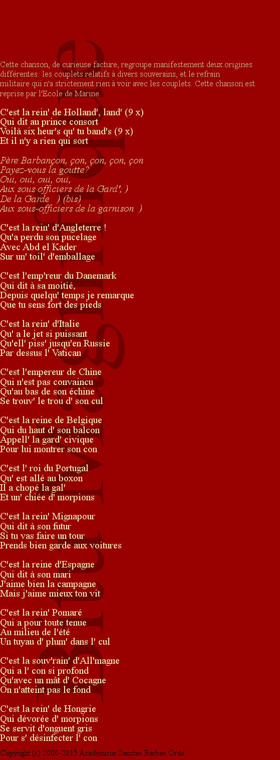 La marche des potentats