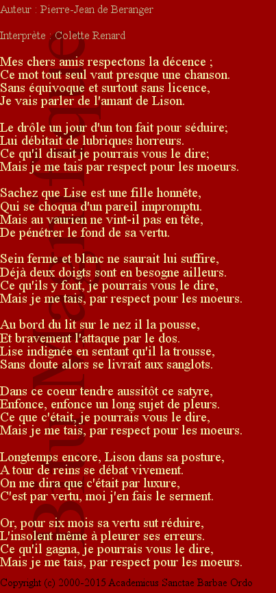 Les moeurs