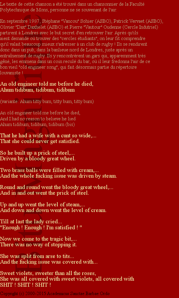 The old engineering song