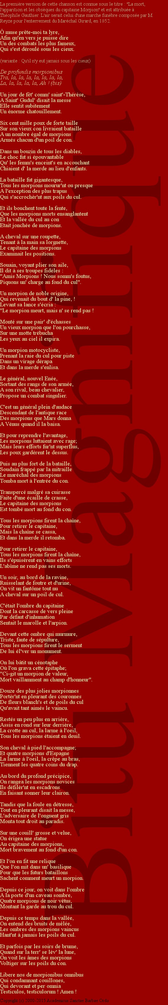 De profundis morpionibus