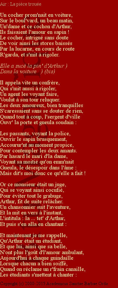 La tête d'Arthur