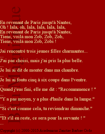 Tiens, voila mon zob