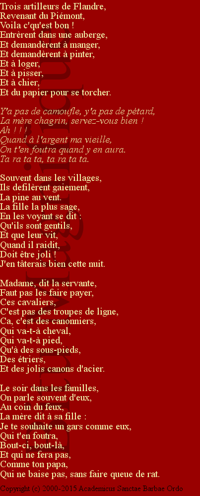 Les trois artilleurs de Flandre