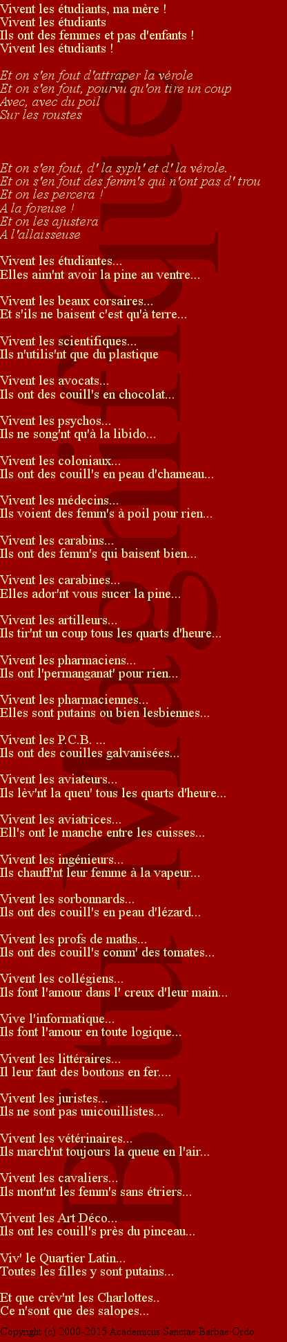 Vivent les étudiants