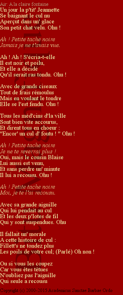 Ah! Petite tache noire