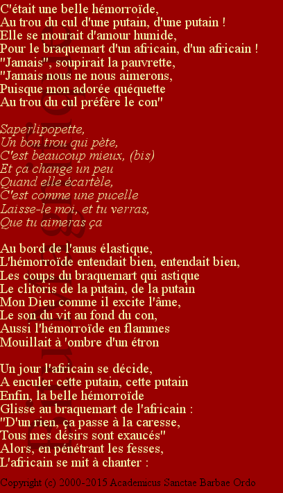 Les amours d'une hémorroïde