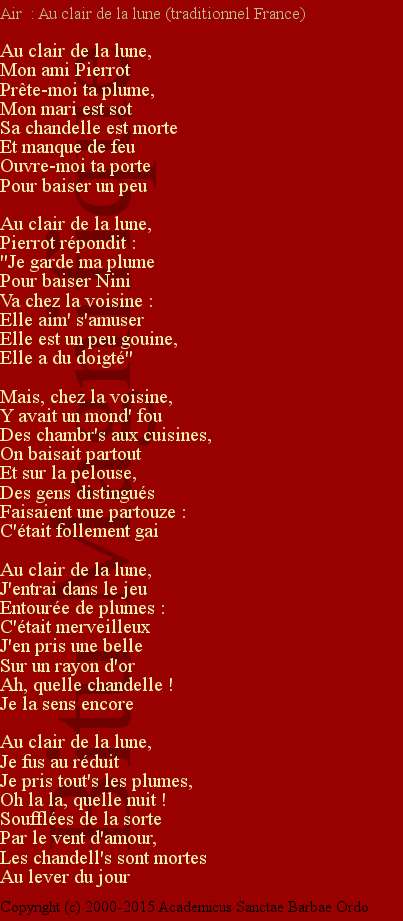 Au clair de la lune