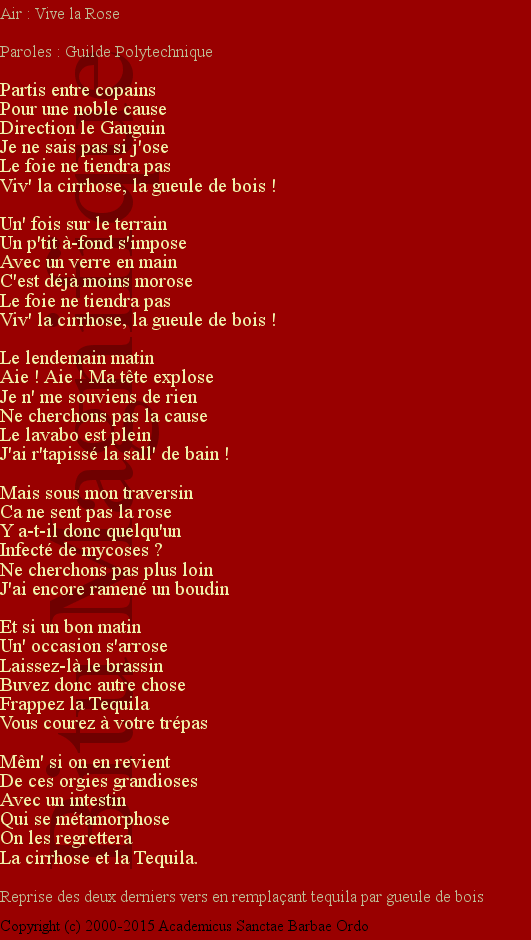 Boudin et tequila