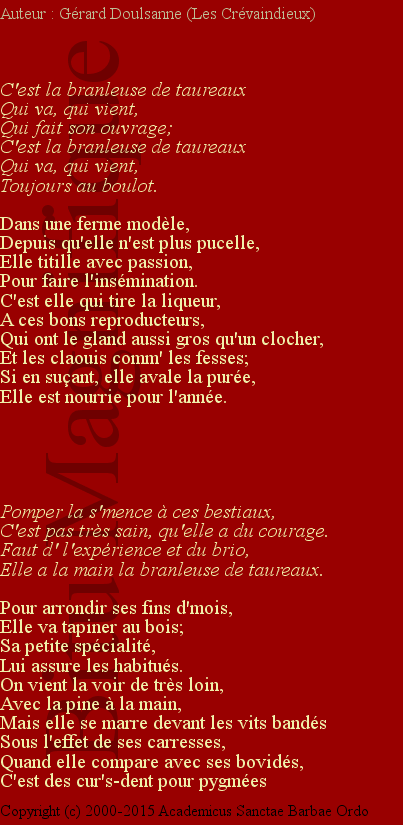 La branleuse de taureaux