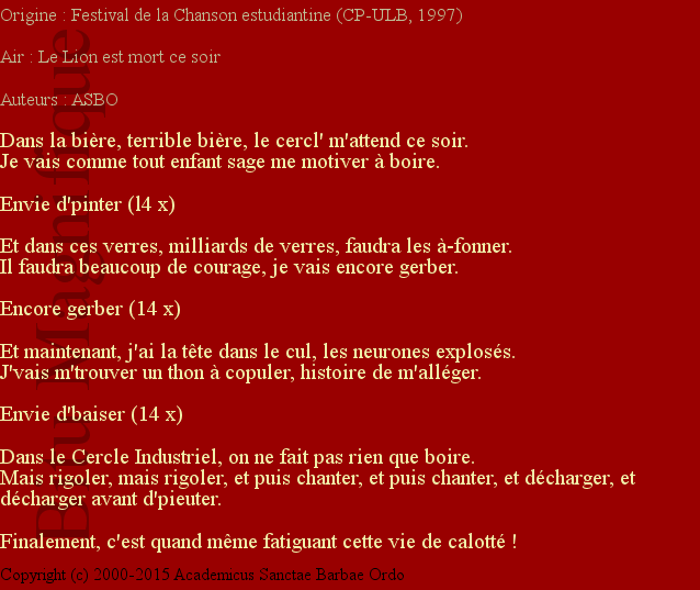 Le cercle m'attend ce soir