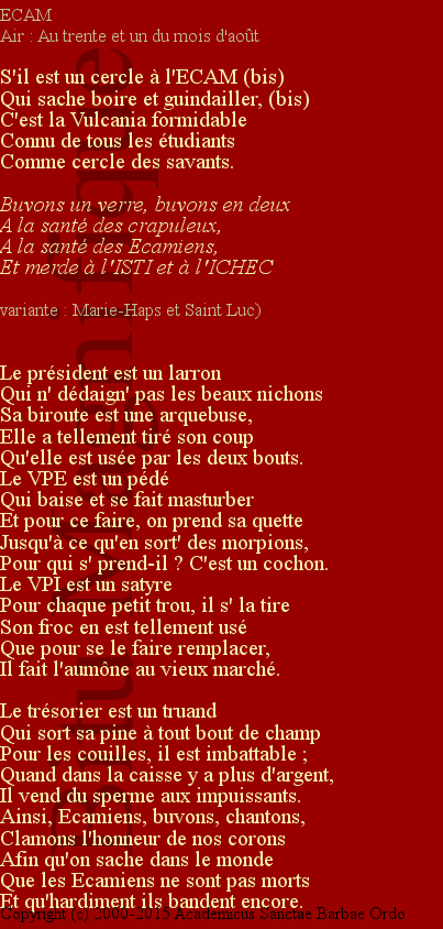 Chant des écamiens