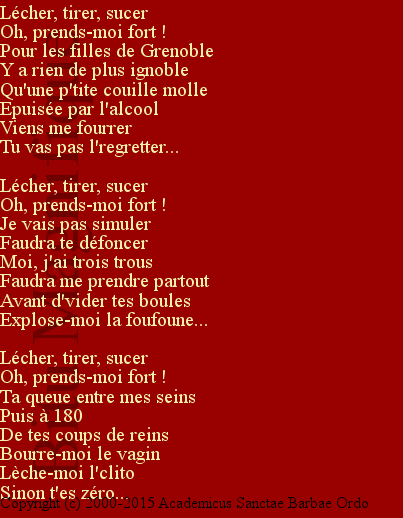 La complainte des filles de Grenoble (c'est des salopes)