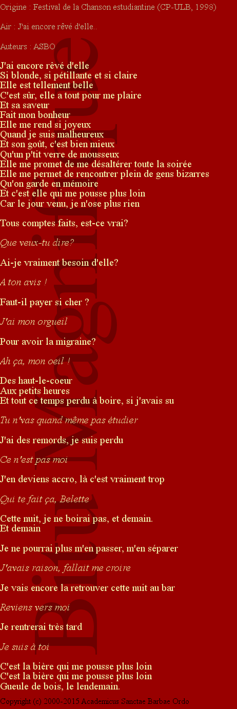 J'ai encore rêvé d'elle