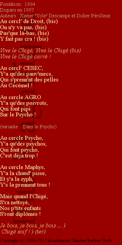 Cercle de Chimie, Géographie, Géologie (Chigé2)