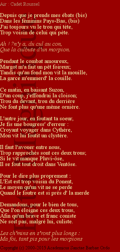Le saut du morpion