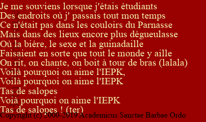 Chants des anciens de l'IEPK