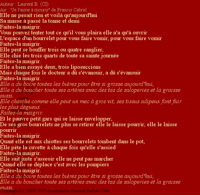 Faites la maigrir