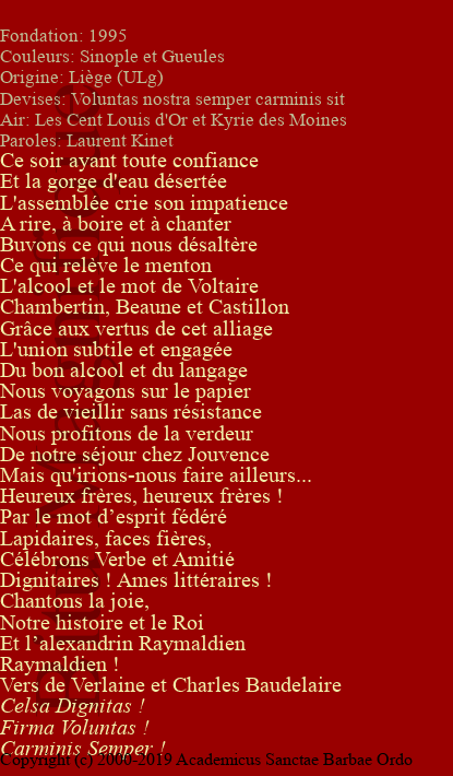 Ordre de la Questure Raymaldienne