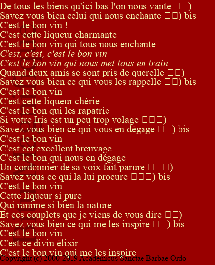 C'est le bon vin