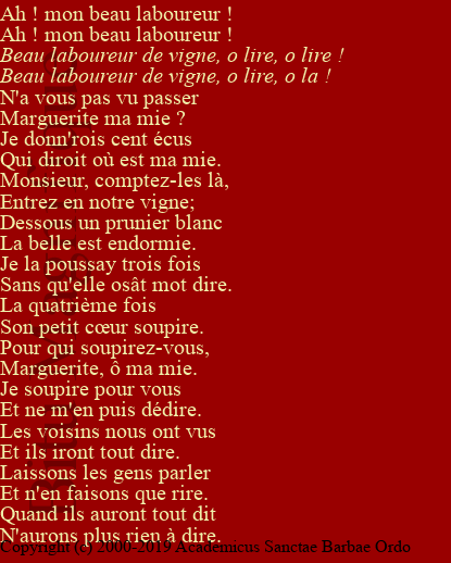 Ah ! Mon beau laboureur !