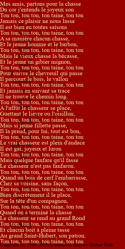 Le refrain du chasseur