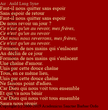 Chant des adieux