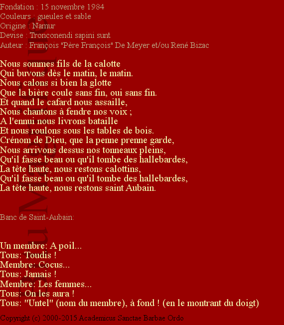 Confrérie des Dignitaires de l'Ordre de saint Aubain